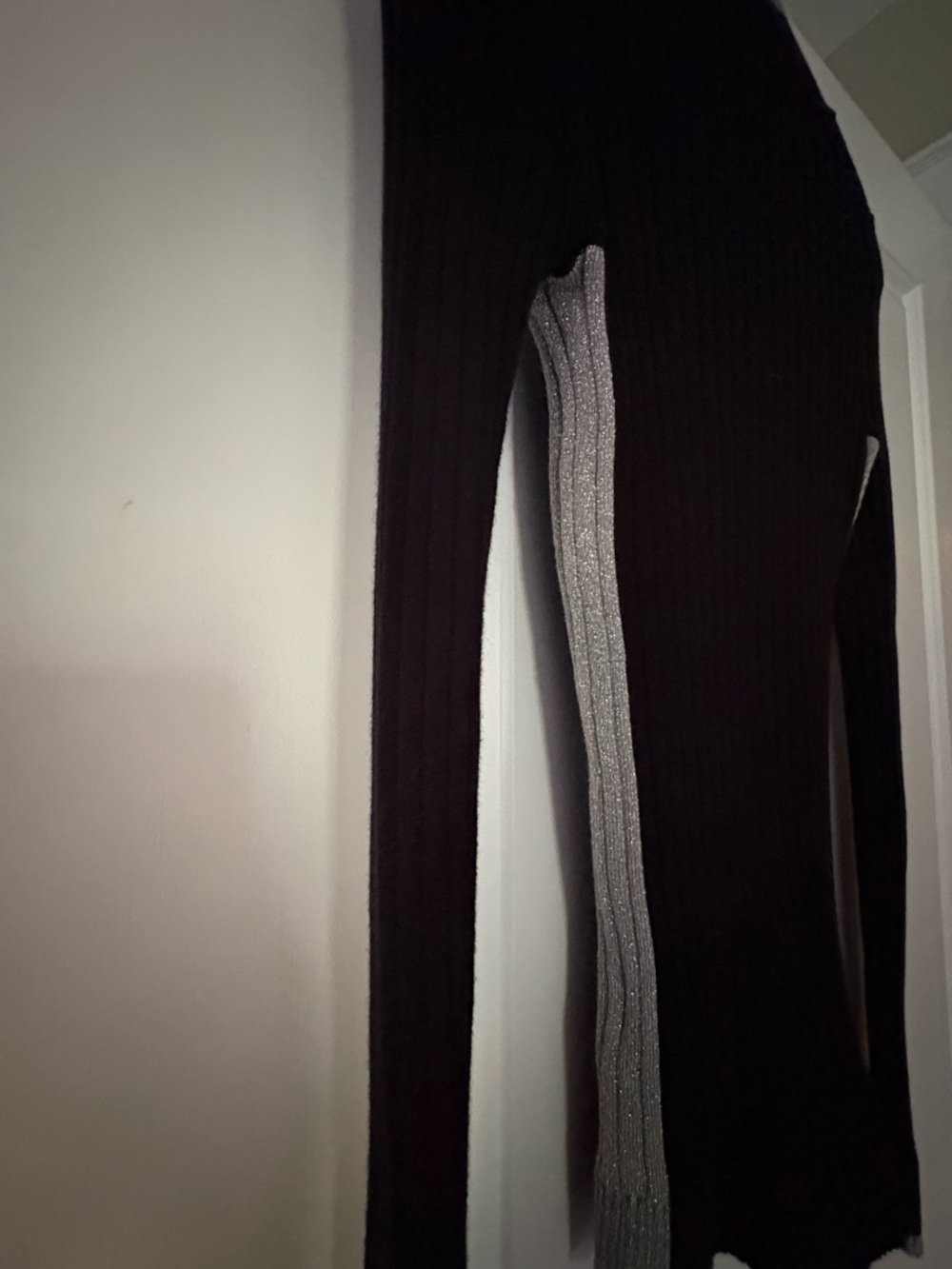 Boden Black Ribbed Turtleneck Sweater with Silver Trim - Picture 4 of 7